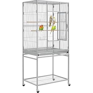 Yaheetech Metal Large Bird Cage Parrot Parakeet Cage w/Stand for Small Parrot Cockatiel Sun Parakeet Lovebird Budgie Finch Canary Green Cheek Conure, 54inch