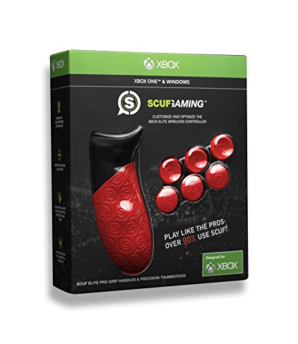 Scuf Gaming Elite Precision Thumbsticks and Pro Grip Handles Only for Xbox One Elite Wireless Controller (Red)
