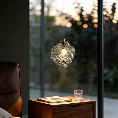 Suspension créative en verre effet lave luminaire réglable salon et couloir