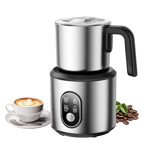 Milk Frother and Steamer with Heating Function - 4-in-1 Automatic Hot & Cold Milk Frother and