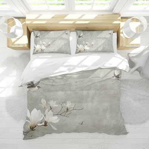 Housse de couette respirante orchidée blanche pour stopper la chaleur la nuit