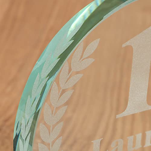 Miniatura 3 de Wanapix Trofeo Personalizado Con Nombre Y Texto Cristal Grabado Escala De Grises Premio Personalizado Redondo 10x11 Cm Incluye Estuche Para Guardar Diseño 100 Personalizado