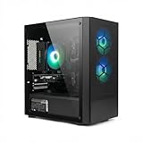 STGsivir PC Gamer Fixe,Ordinateur Gaming,GeForce GT 740 4G GDDR5,Xeon E5 3.4GHZ,32Go RAM,1To SSD,WiFi 6,BT 5.2,Ventilateur RGB x2,Windows11 Pro