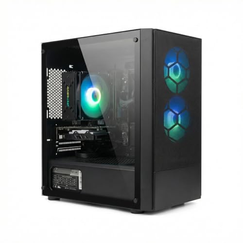 STGsivir PC Gamer Fixe,Ordinateur Gaming,GeForce GT 740 4G GDDR5,Xeon E5 3.4GHZ,32Go RAM,1To SSD,WiFi 6,BT 5.2,Ventilateur RGB x2,Windows11 Pro