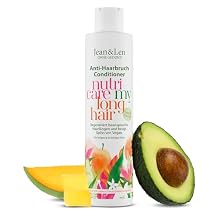 Jean&Len Conditioner Nutri Care Mango & Avocado, for long & damaged hair, counteracts hair breakage, improves moisture retention, without parabens & silicones, vegan, 10.14 Fl. Oz.