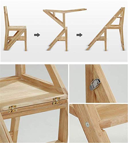 Taburete con peldaños de madera portátil para evitar caídas y optimizar espacios pequeños 7