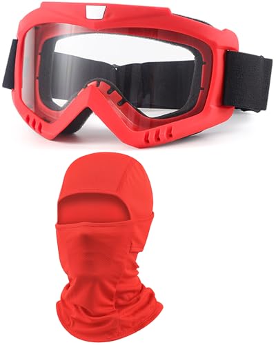 Image of Dirt Bike Goggles with Balaclava Motorcycle ATV Riding Ski Motocross Windproof Dustproof Racing Glasses for Women Men