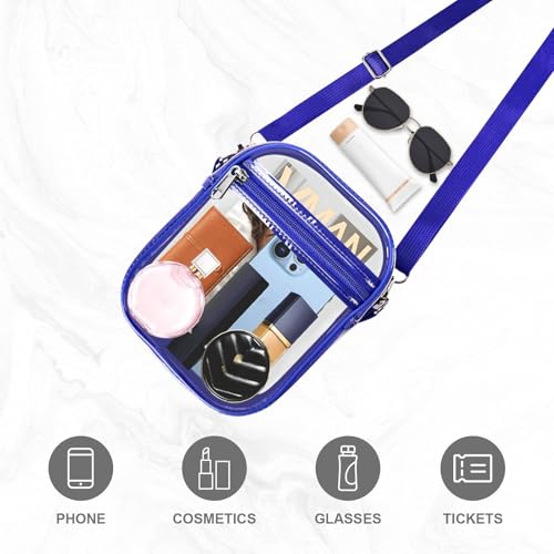 Image of Fibrdoo Clear Crossbody Purse Bag, Clear Bag Stadium Approved with Front Pocket for Concerts Sports Festivals