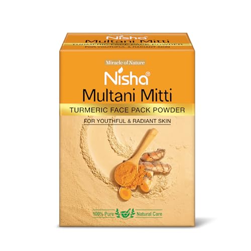Image of Nisha Turmeric Multani Mitti for Face 100g | Fuller's Earth Powder | Natural Oil Control, Acne & Tan Removal | Skin Brightening Face Pack