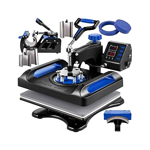 Prensa térmica 8 en 1 12x15 pulgadas azul negro rojo miniatura 2