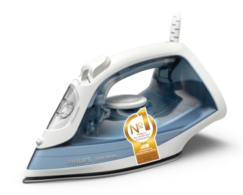Philips Steam Iron 2000 Series - 2000W 25 g/min Continous Steam 100g Steam Boost Non-Stick Soleplate Drip-Stop 4 Settings Light Weight Blue - DST2010/26