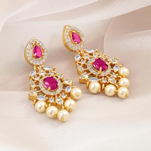 Image of Rubans Chandelier Earrings Traditional Festive Jewellery Gift for Women & Girls