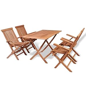 SKM SKM 5-TLG. Garten-Essgruppe Teak Massivholz-(50,6KG)