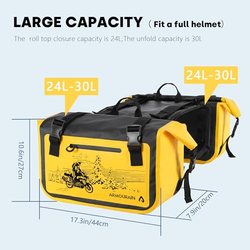 ARMOURAIN Bolsa lateral para motocicleta 60 L (30 L x 20) Bolsa de assento para porta-malas Acessóri