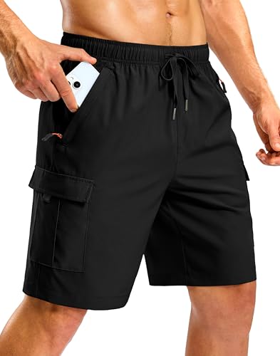 Pudolla Men's Hiking Cargo Shorts with 5 Pockets Lightweight 9