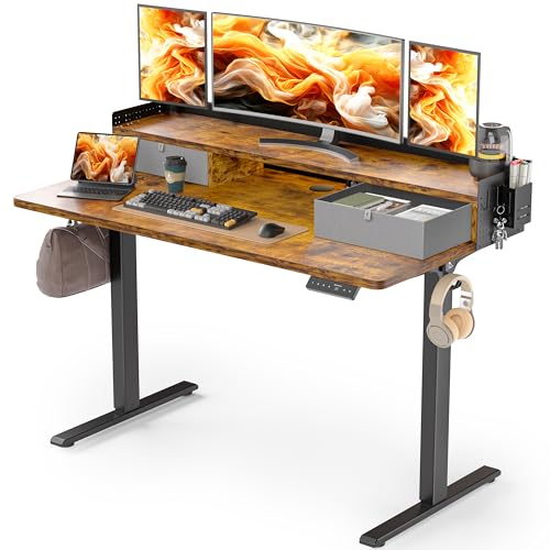WALKINGDESK 48x24 Inches Electric Standing Desk 2 Drawers,