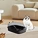 Open Litter Box Kitten Toilet Splashproof Cat Sandbox Cartoon Appearance Heighten 50x34x18cm Kitty Litter Pan Cat Litter Tray, Black