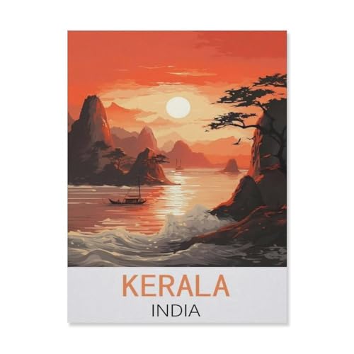 Jigsaw Puzzle 1000 Pieces for Adults，Kerala India，Paper Puzzle - Unique Suitable for Teenagers and Adults（38x26cm）-FL82