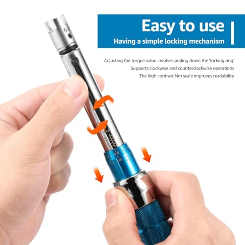 Wisyurt Set Di Chiavi Dinamometriche Da 2 A 10 Nm Per Moto, In Acciaio, Con Scatola Portaoggetti, 5,0-6,8 Mm - 2