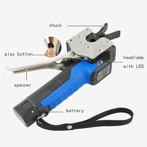 Herramienta de álpado sin Yeso de Cuerda, Expandidora de Tubo de Cobre eléctrico con 8 colisioneros, 1/4-3/4 Inch Contrasink Kit para HVAC Refrigeration, Auto Reverse, LED Light, 2000mAh Battery