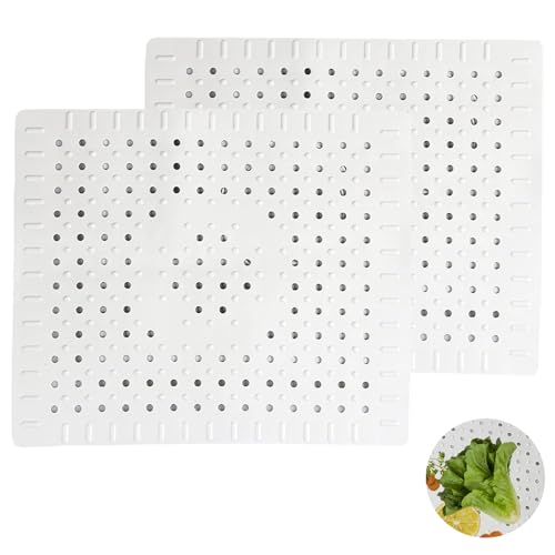Tappetino per Drenaggio del Lavello, 2 Pezzi Tappetino per Lavello in Silicone, Tappetino di Drenaggio Quadrato in Silicone, 31x26 cm, Usato per Cucina, Lavandino e Lavastoviglie, Grigio