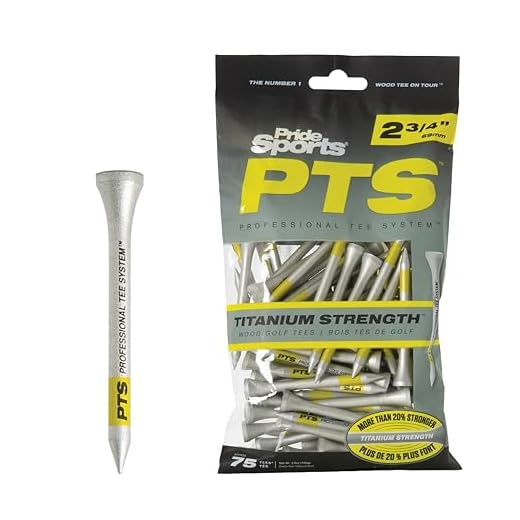 Pride Professional Tee System Titanium Strength Wood Golf Tees, 2 3/4 tum, 75 räkning