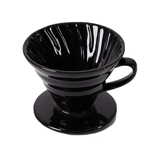 HOLIDYOYO Cafetera de Cerámica con Diseño de Cono para Filtrar Café Taza de Café Artesanal para Personas para Casa o Oficina Negro