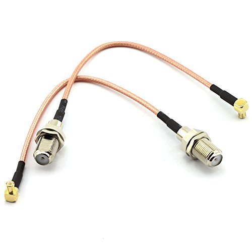 DZS Elec 2pcs RG316 Wire Jumper 15cm MCX Male Right Angle to F