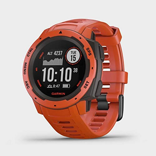 Image of Garmin Instinct, Rugged Outdoor Watch with Gps, features Glonass and Galileo, Heart Rate Monitoring and 3-Axis Compass, Red