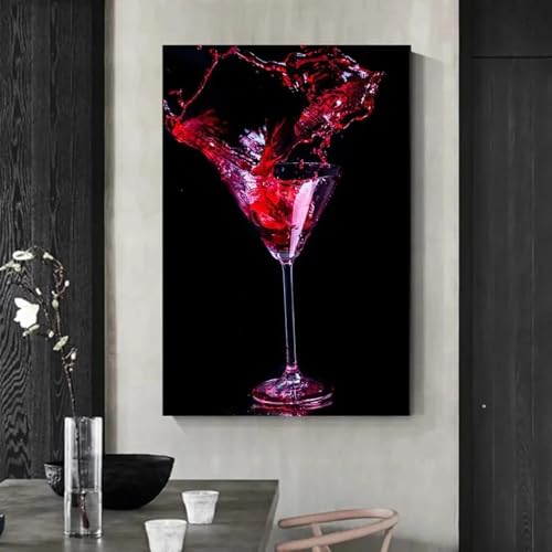 Affiche verre de vin rouge 60x90cm sans cadre pour salon