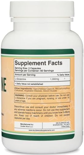 L-글루타민 캡슐 1,000mg, 장 안감 + 근육 회복, 120캡슐 — 사진 3