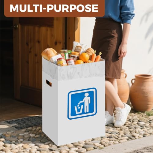 Image of 13 Gallon Cardboard Trash cans for Events (Pack of 10), with 20 Liners Included,Be applicableOutdoor Events pop up Trash cans for Parties,Reusable Portable Garbage Can,in-Home Recycling Bins