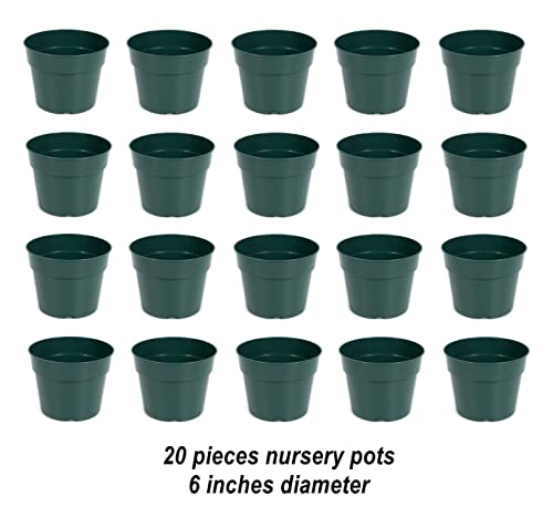Daperci Inches Nursery Pot Plant Grow Sturdy Flower Pots In Bulk Price 20P Green #TOP5