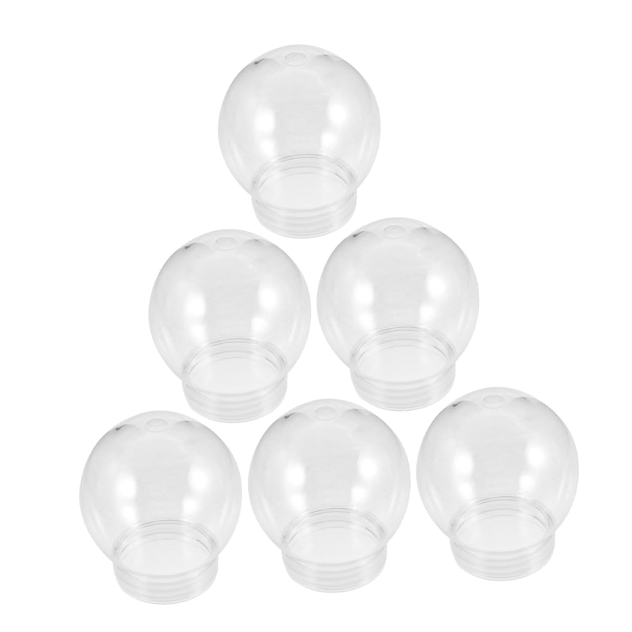 Globos de nieve caseros transparentes de plástico PET con 300 ml y diseño redondo en pack de 6