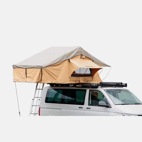 horntools Dachzelt Desert, Farbe Sand, Autodachzelt für 2-3 Personen, wasserdicht, geeignet für alle 4 Jahreszeiten (165cm) Sport & Freizeit