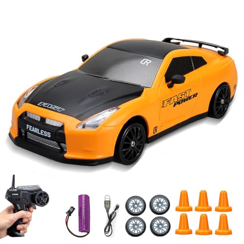 Gobesty Ferngesteuertes Auto ab 6 Jahre, 1:24 RC Drift Car, 15KM/H 4WD...