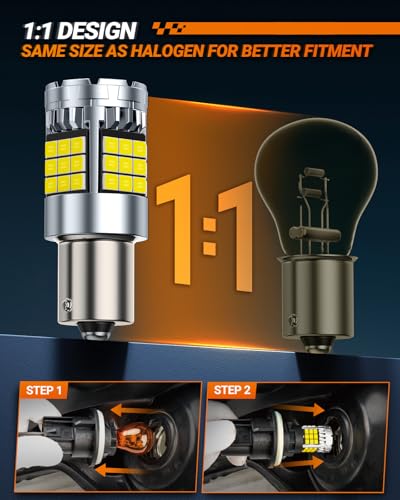Image of SEALIGHT 1156 LED Bulb, 6000K White, 7506 1141 Anti Hyper Flashing LED Bulbs, 600% Brighter LED Car Bulbs for Reverse Backup Light Parking Light Tail Lights, Pack of 2