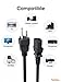 CableCreation [2-Pack] 1 Feet 18 AWG Universal Power Cord for NEMA 5-15P to IEC320C13 Cable, 0.3M / Black
