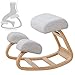 Sedia ergonomica inginocchiato Sedia ergonomica inginocchiatoio, sgabello inginocchiatoio in legno per ufficio, sedia postura per casa con cuscino spesso, ottimo per alleviare l'affaticamento delle