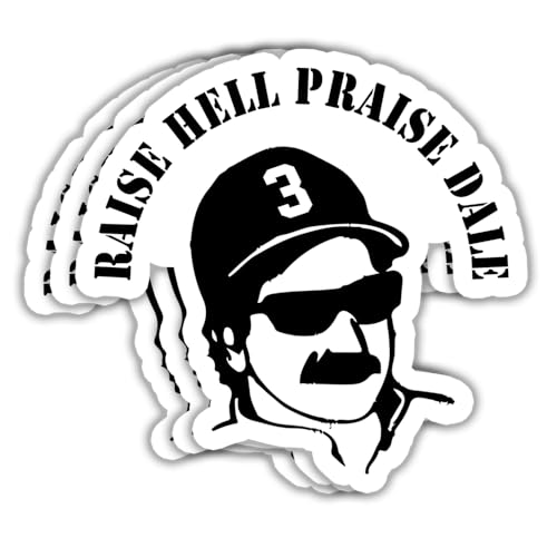 MAIANEY (3 Pcs) Raise Hell Praise Dale Sticker 3" Dale Racing Car Stickers Dale Fan Gifts Decorations for Laptop Water Bottle Tumbler Phone Car Bumper Window Helmet