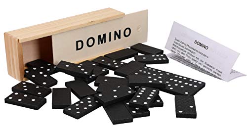 mumbi Domino Jeu de dominos dans boîte en bois Jeu de société Jeu familial Jeu de dominos Jeu de voyage