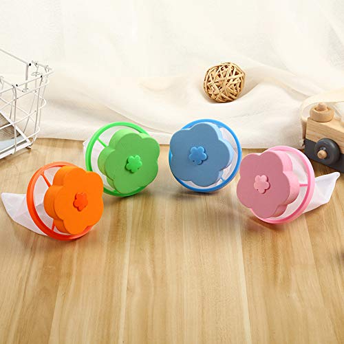 4 Pieces Pet Hair Remover for Laundry, Reusable Safety Floating Lint Mesh Bag, Hair Filter Net Pouch Washer Hair Catcher, Dogs and Cats Hair Catcher for Washing Machine - Thumbnail 3