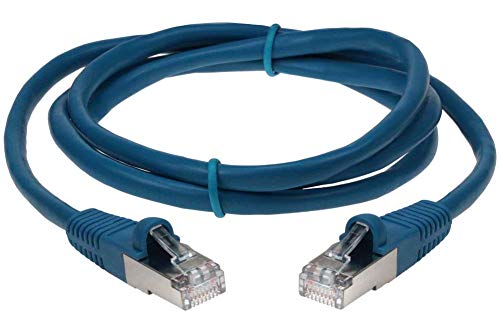 SF Cable Cat5e Shielded (STP) Ethernet Network Cable, 26AWG 4pair Stranded Copper Wire, RJ45 Plug, 350MHz, 4ft, Blue