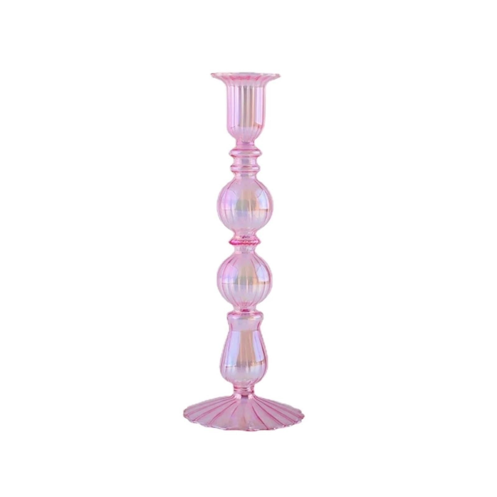 Candle Holders Retro Candlesticks Taper Candle Holders Tall Decoration Party Glass Vase Home Decor Wedding(Color F,STYLE3)