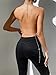 SweatyRocks Women's Metallic Sequins Halter Cami Top Draped Front Backless Party Tank Tops Solid Silver S
