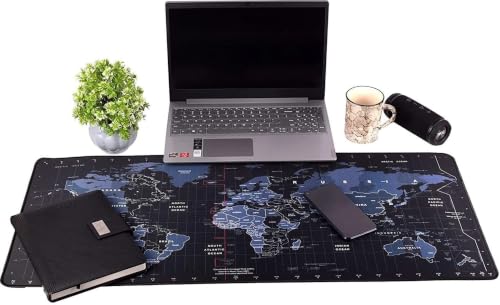 Image of Extended Gaming Mouse Pad, High Speed Mouse Tracking & Control, Stitched Embroidery Edges, Non-Slip Rubber Base for Computer Laptop Keyboard.