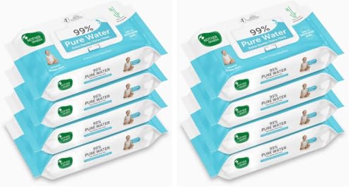 Image of Mother Sparsh 99% Pure Water Baby Wipes Pack of 8 (40 X 4 Wipes) | Travel Friendly Pack made with Plant Based Fabric