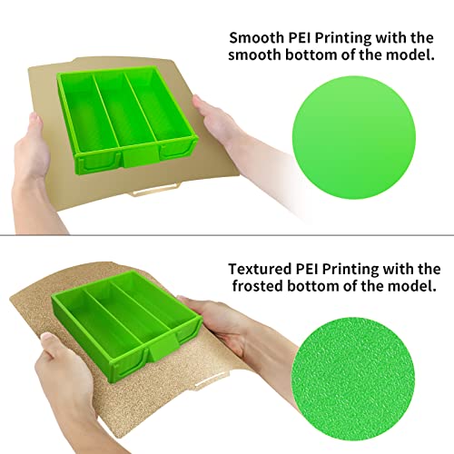 Image of IdeaFormer-3D Smooth + Textured PEI Build Plate Print Bed 257x257mm, Double Sided PEI Spring Steel Sheet Flexible for Bambu Lab X1 /X1C /P1P /P1S /P2S /A1