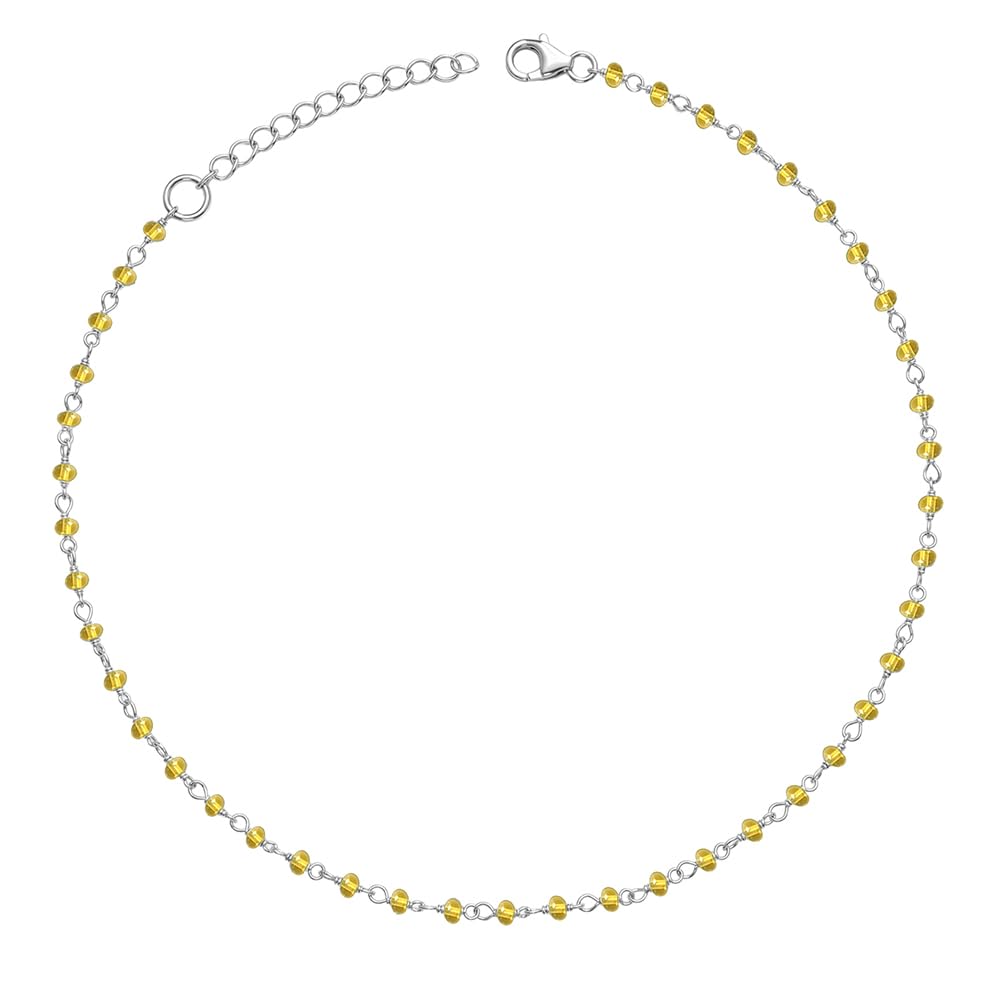 giva 925 Silver Citrine Drift Anklet,Single | Gifts for Women and Girls | With Certificate of Authenticity and 925 Stamp | 6 Months Warranty-picture-54
