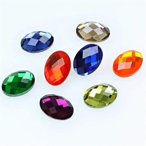 Strass ovales en verre dos plat de qualité supérieure pour finitions de vêtements